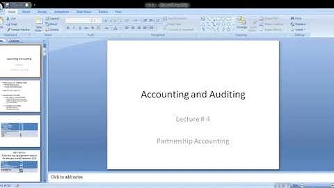CSS Accounting and Auditing Lecture 4 - Partnership Accounting
