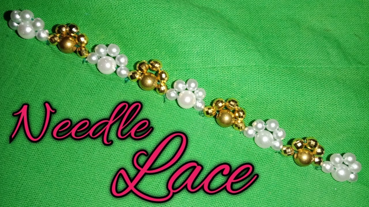 Needle Lace Embroidery Using Colourful Beads(Easy&Quick)l Needle Lace l