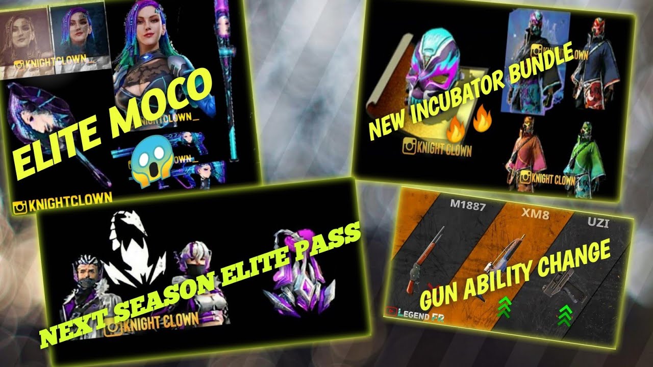 New elite moco character .New incubator bundle first look.New elite pass.Gun ability Change 😱😉🔥🔥🔥