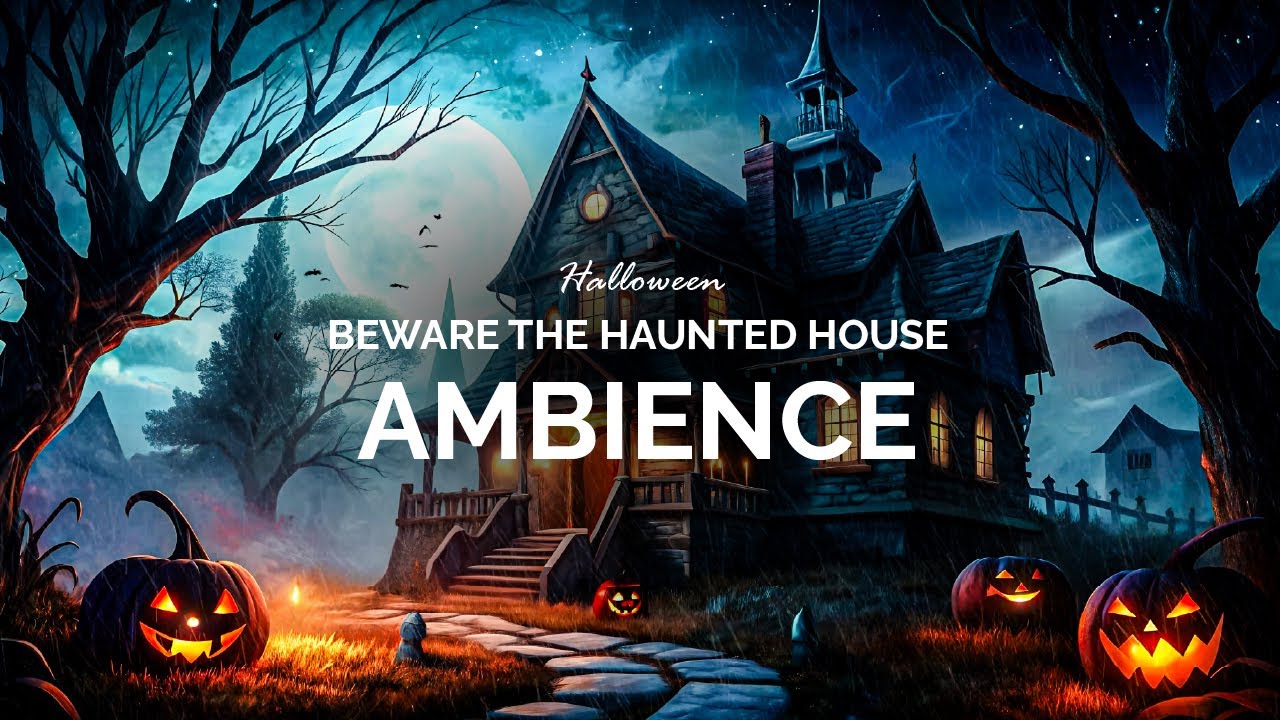 Haunted House Ambience 🌧️ Rain, Bats & Ghostly Sounds | 4K