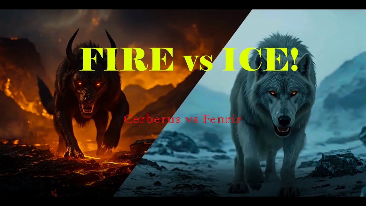 Fire vs Ice! Cerberus Battles Fenrir in the Arena of Legends 