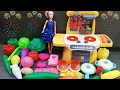7 Minutes Satisfying With Unboxing Pink Barbie doll vegitables set Review Toys | ASMR