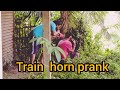 Train horn prank publicmukut ali vedios