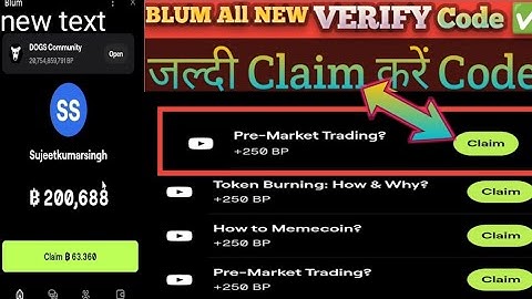 Pre-Market Trading? Blum Code| Blum Today Verification Keyword| Blum 3 October Pre-Market Trading 💹