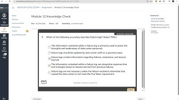 Module 12 Knowledge Check | Data Center Reliability | AWS Academy Engineering Operations Technician