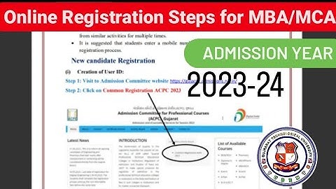 Online Registration Steps for MBA/MCA | Admission Year 2023-24