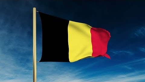 4K Belgium flag slider style. Waving in the win with cloud background animation Stock video