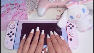 ASMR making my nintendo switch look cute!