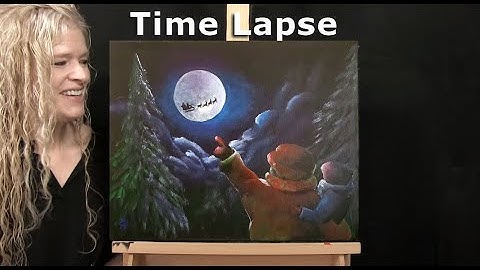 Learn How to Draw and Paint with Acrylics "THERE GOES SANTA" - Easy Beginner Tutorial - Time Lapse
