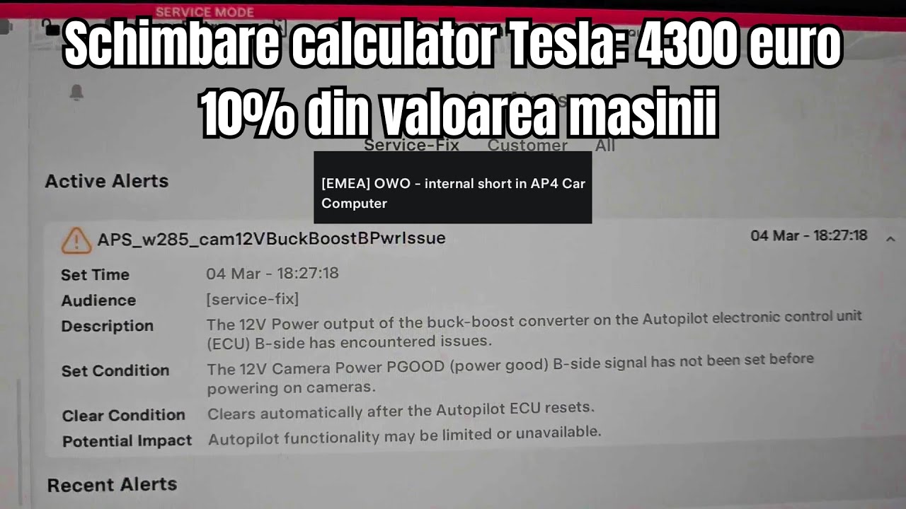 Tesla: Schimbare calculator ECU pe garantie. OWO - internal short in ...