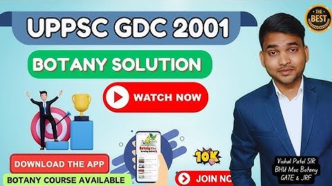 2001 | UPPSC GDC  Assistant Professor Botany Questions paper Discussion | Botany Course Available