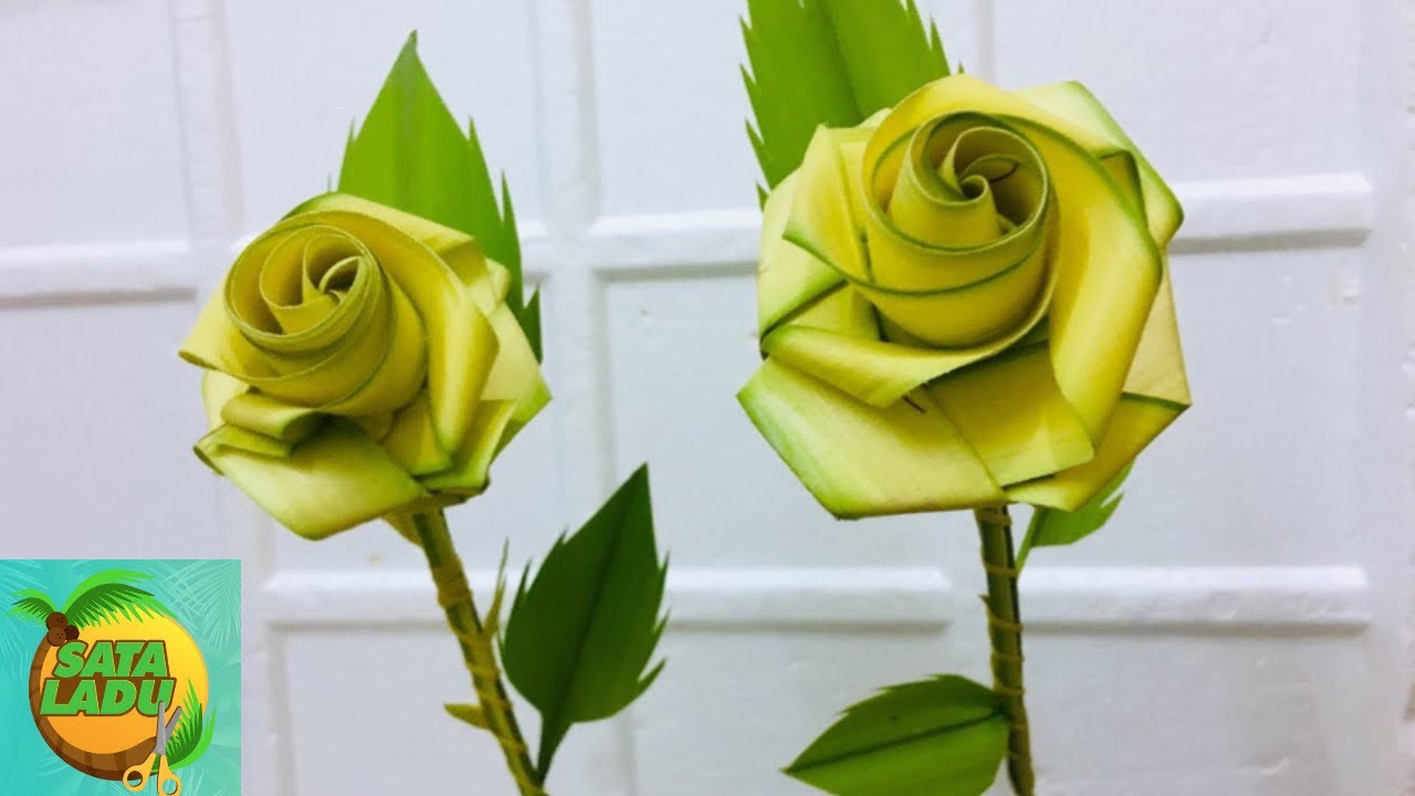 Hoa Hồng Lá Dừa Lá Cọ Cách Đan 5- Xếp Lá Dừa Nghệ Thuật