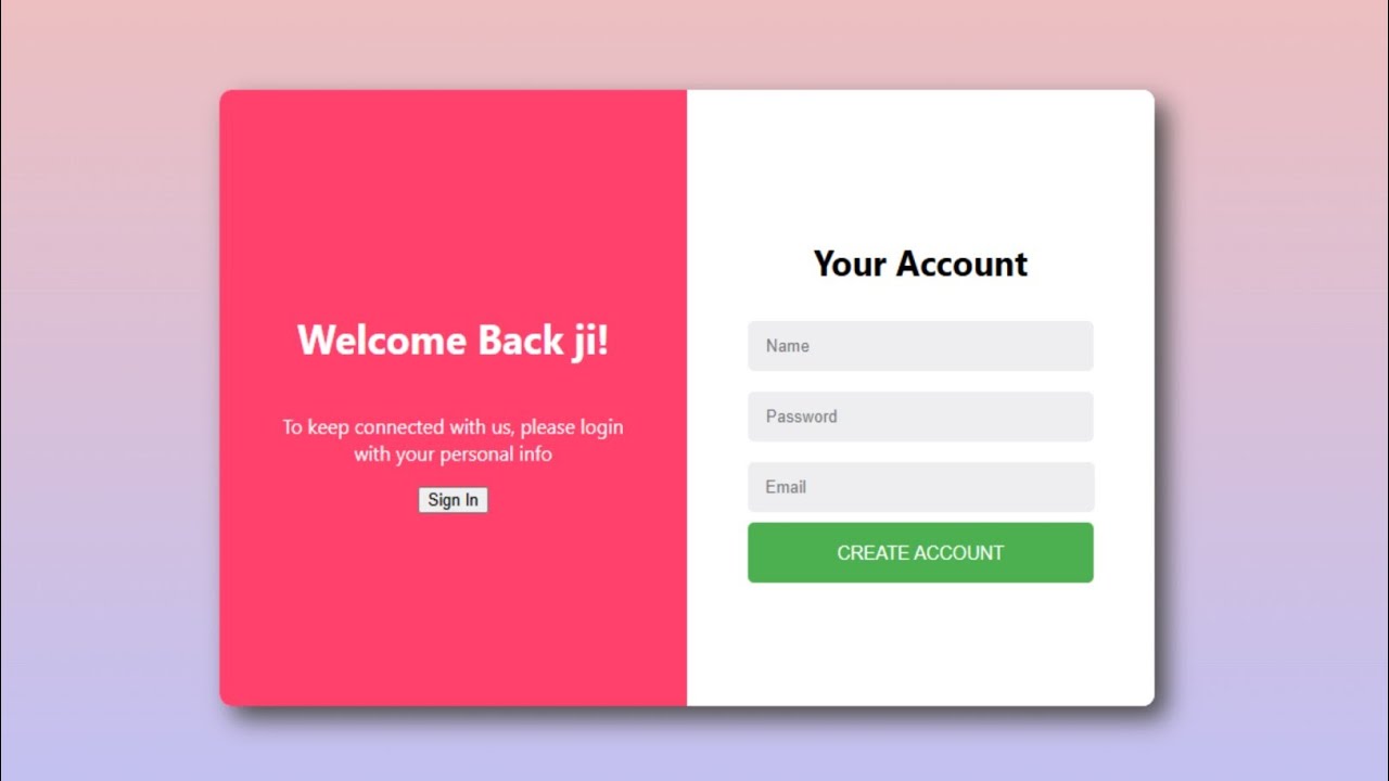 Modern Split Screen Login & Sign Up Page Design | Responsive HTML CSS ...