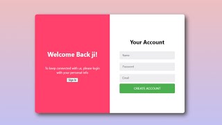Modern Split Screen Login & Sign Up Page Design | Responsive HTML CSS UI Tutorial 2026