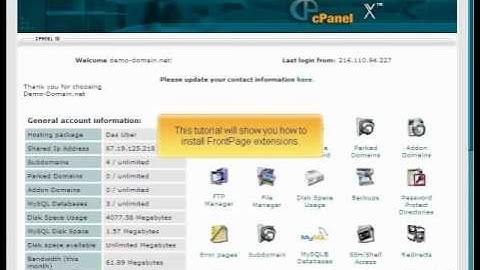 Installing FrontPage Extensions - via cPanel