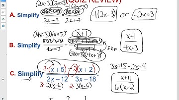 Simplifying and Solving Rational Expressions (QUIZ Review Ch 7-6 Algebra 2)