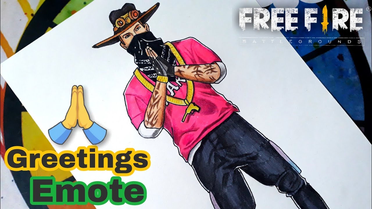 GREETING EMOTE DRAWING || FREEFIRE DRAWINGS || KAKU ARTS - YouTube