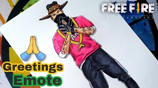 GREETING EMOTE DRAWING || FREEFIRE DRAWINGS || KAKU ARTS