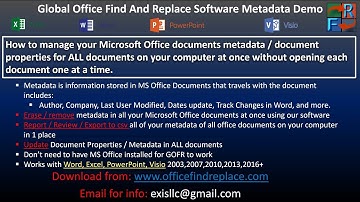How to Remove & Update Metadata / Document Properties in Microsoft Word, Excel, PowerPoint and Visio