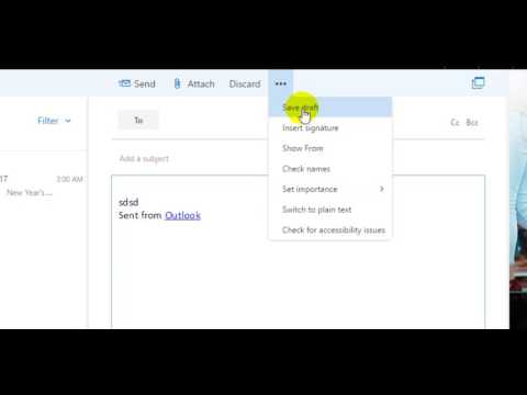 How to save the mail in draft in outlook webmail 365