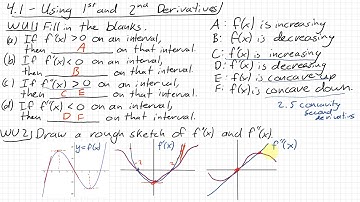 Lecture on 4.1 - Using First and Second Derivatives