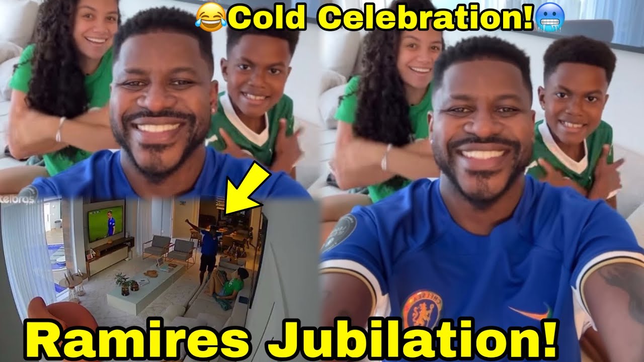 Scenes🔥Chelsea Legend Ramires & Family Reactions to Chelsea Win😂Ramires Celebrating Cole Palmer Goal