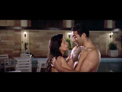 Bollywood Hot and Spicy Juhi Chawla Sexy Red Bikini