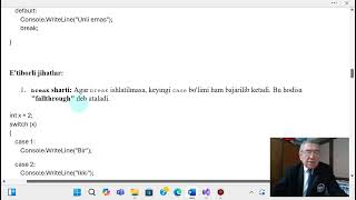C# dasturlash tilining switch operatori
