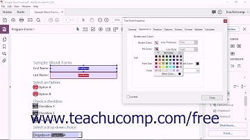 Acrobat Pro DC Appearance Properties of Form Fields - Adobe Acrobat Pro DC Training Tutorial Course
