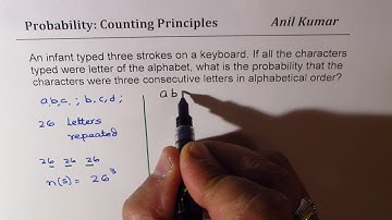 Probability of an Infant typing three consecutive letter