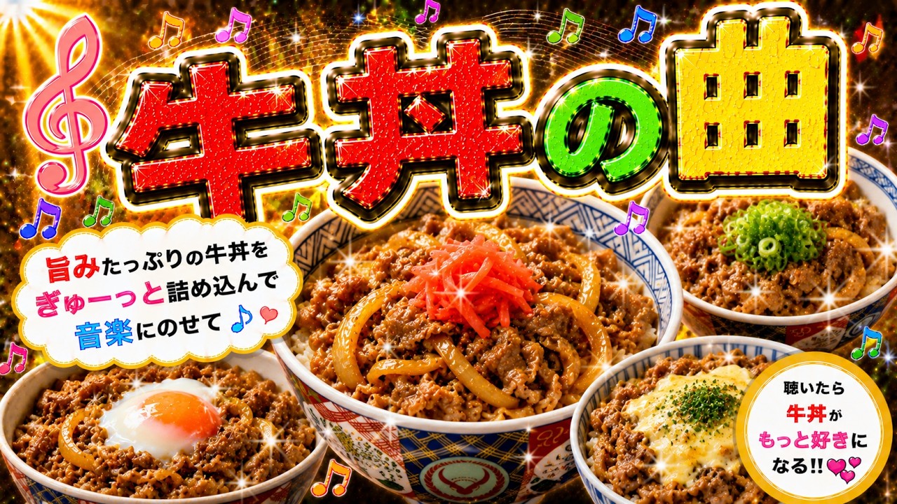 牛丼の歌 / 牛丼がうまい レゲエVer.【商用利用可】 - YouTube