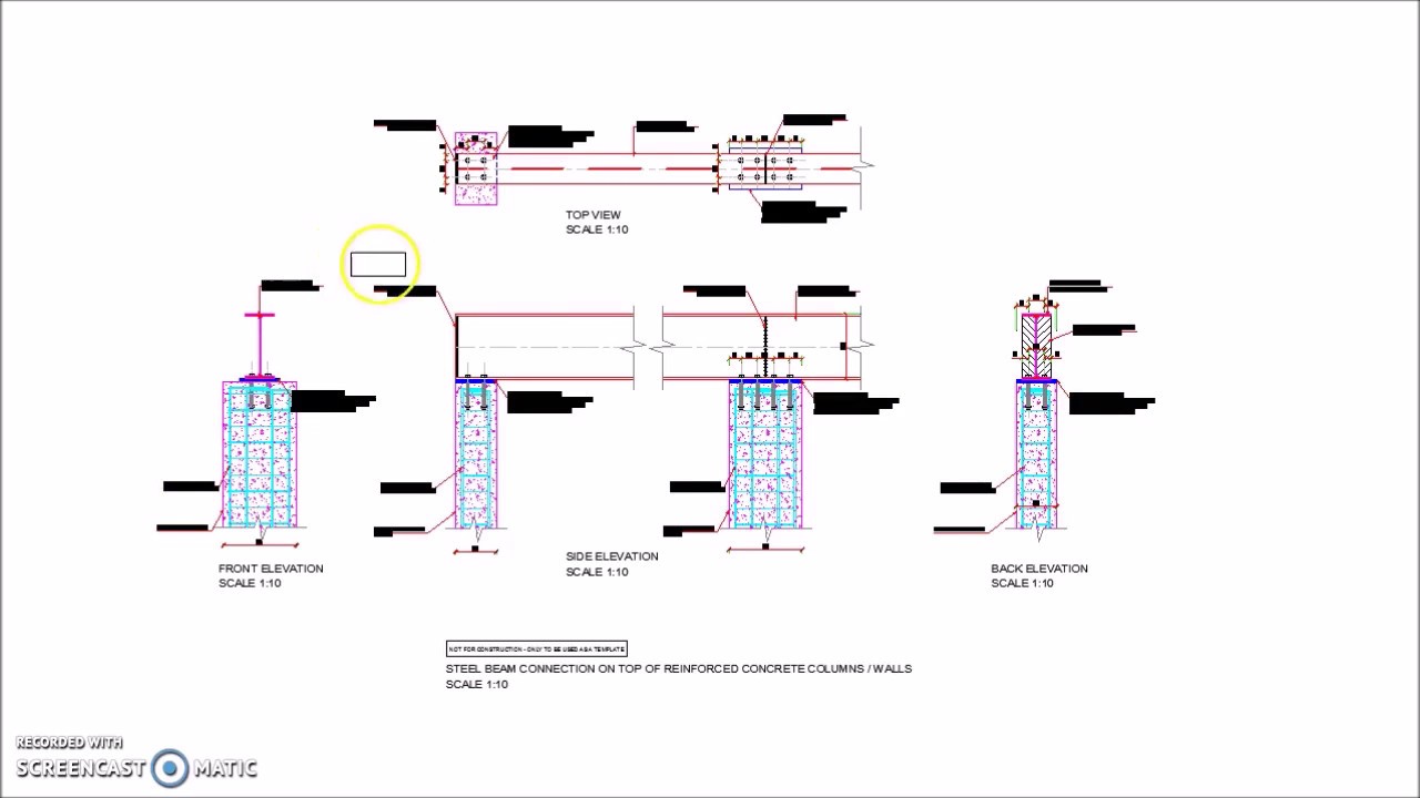 Steel Beam Connection On Top Of Reinforced Concrete Column Or Wall Youtube