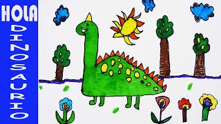 paint dinosaur painting step