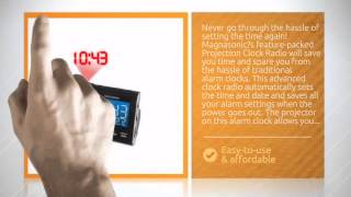 Magnasonic Mag-Mm176K Amfm Projection Clock Radio With Dual Alarm, Auto Time Setrestore, Temper...