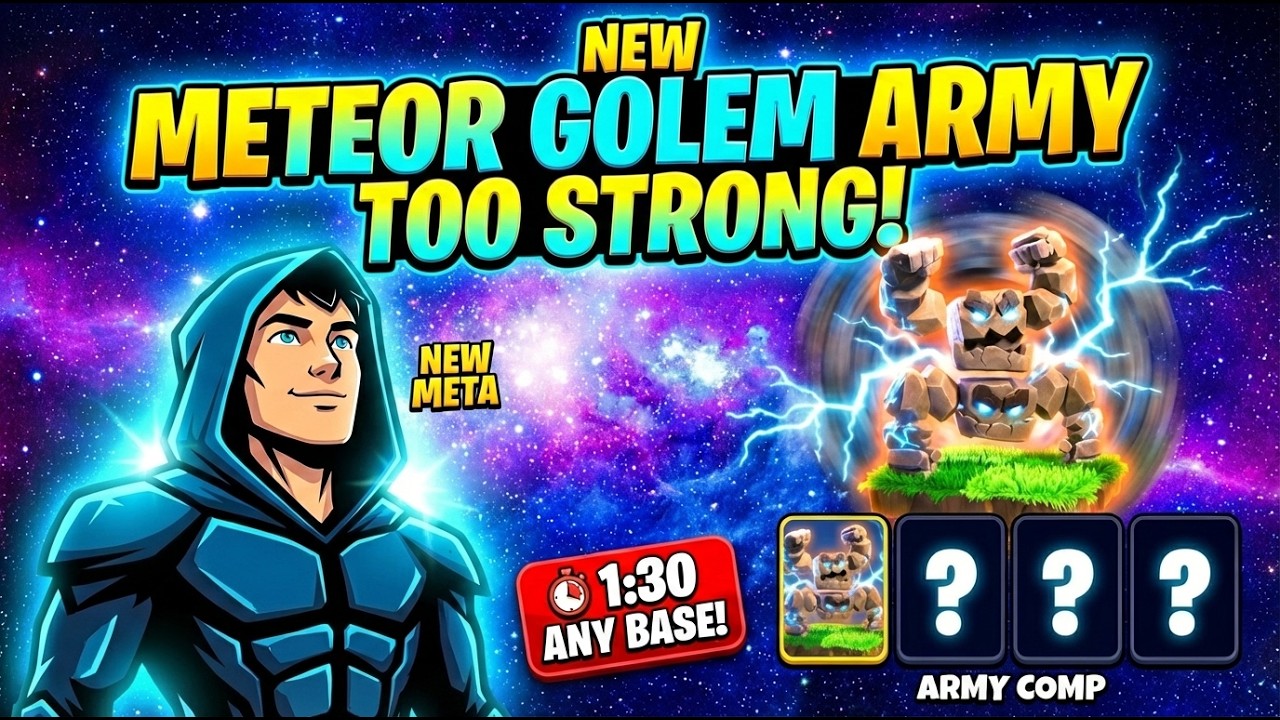 NEW Meteor Golem Army for TH18 – Unstoppable Trophy Push Strategy