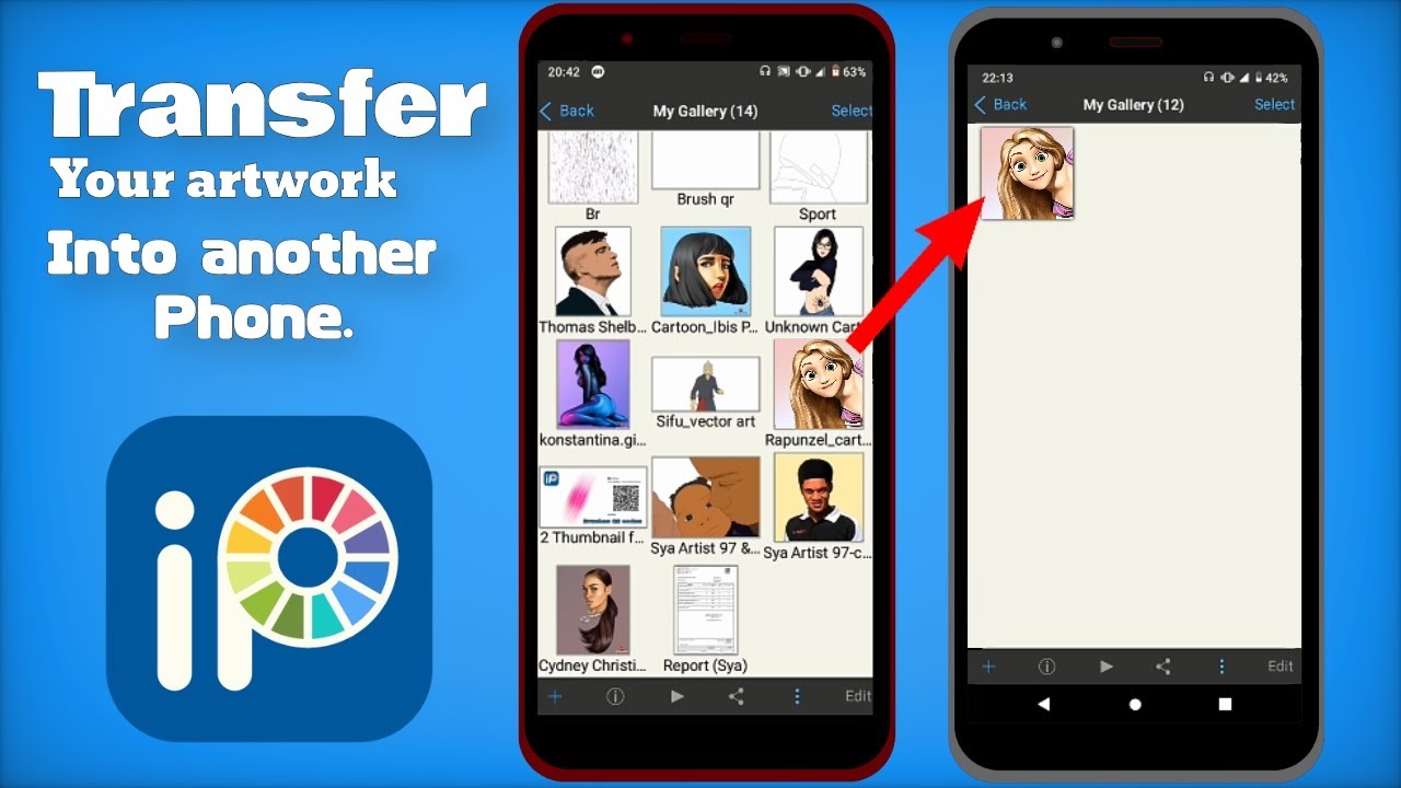 How to transfer Ibis paint project/ artwork (IPV) to another phone