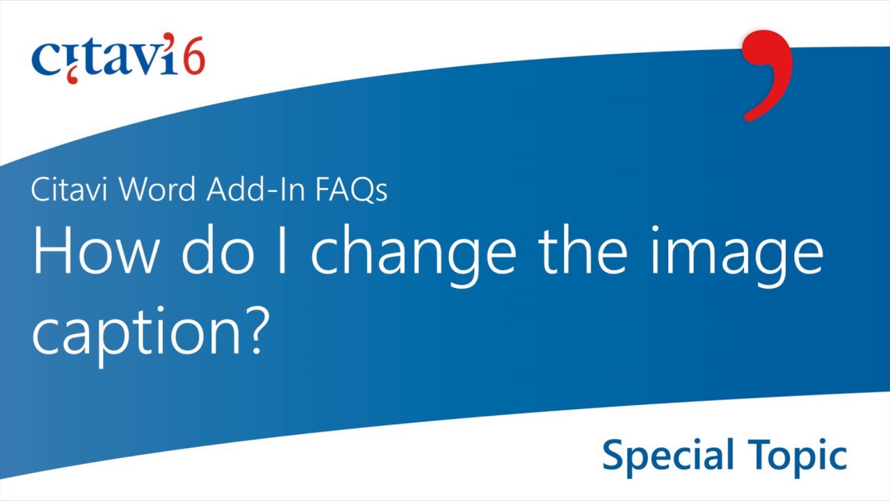 Citavi 6 Word Add-in: How do I change the image caption? (4.3)