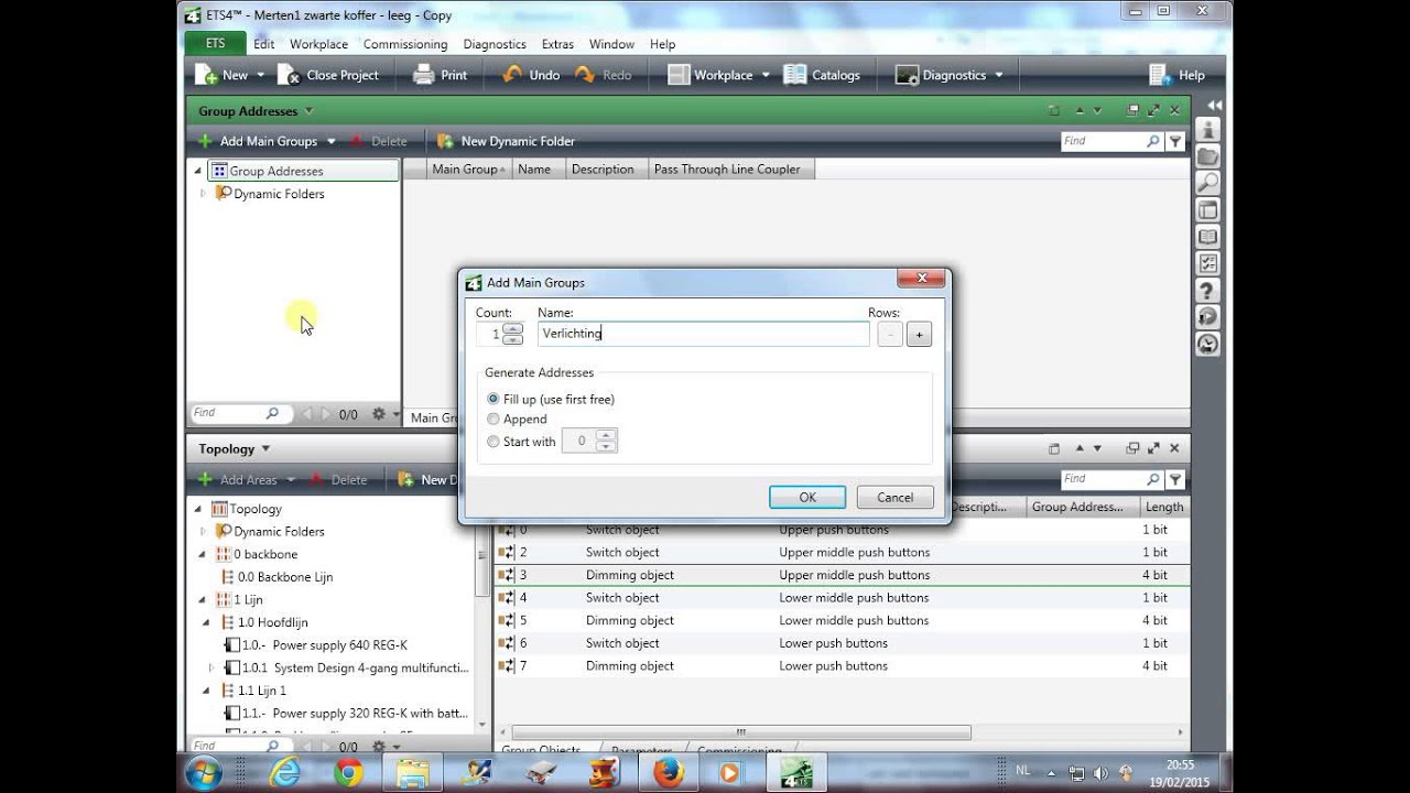 KNX ETS4 Schakelen - YouTube
