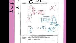 Algebra 2- 2.6 Notes (Complex Numbers) 2