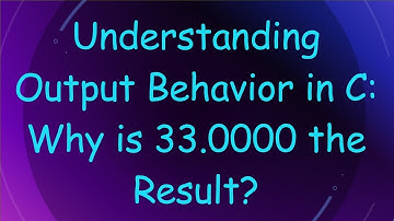 Understanding Output Behavior in C: Why is 33.0000 the Result?
