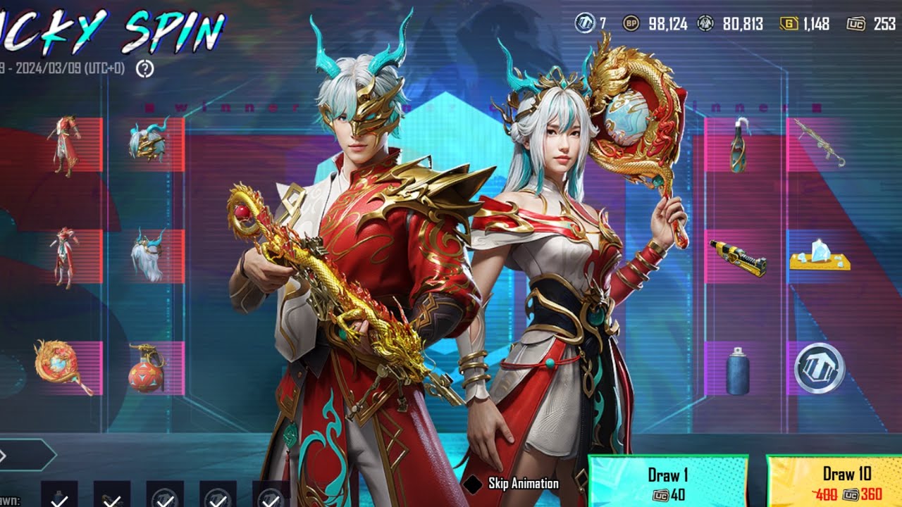 🔥LUCKY SPIN CRATE OPENING/ DRAKREIGN -MK14 AND DRAGON EMPEROR SET PUB G MOBILE 