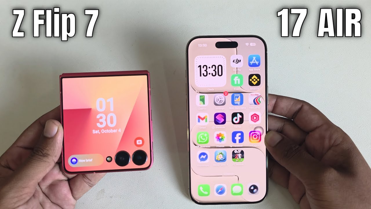 Perbandingan iPhone 17 Air vs Samsung Z Flip 7 (Source = Topical Talks). Perbandingan iPhone 17 Air vs Samsung Z Flip 7 (Source = Topical Talks).