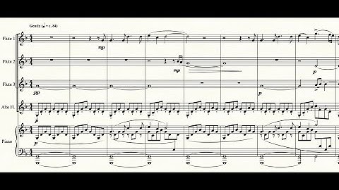 Song of the Sea, for 4 flutes and piano - play with a virtual ensemble flute 1