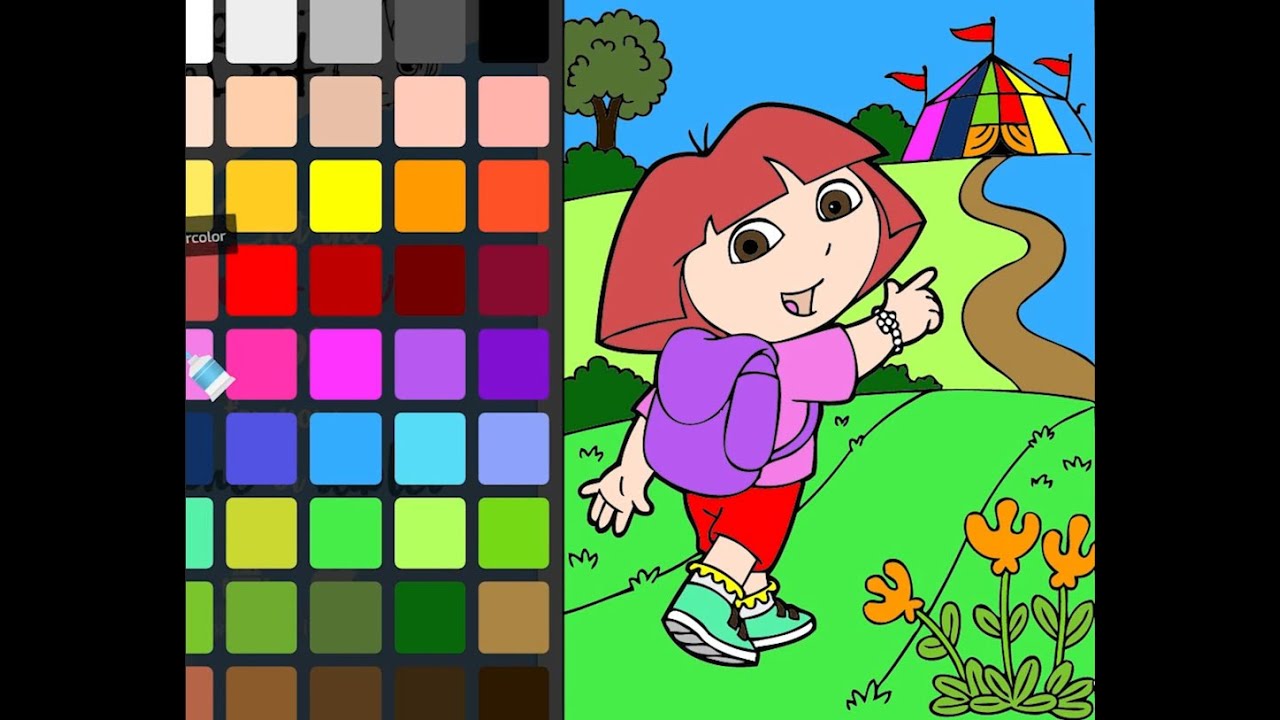 Coloring Book Dora The Explorer And Circus Page Speedcoloring