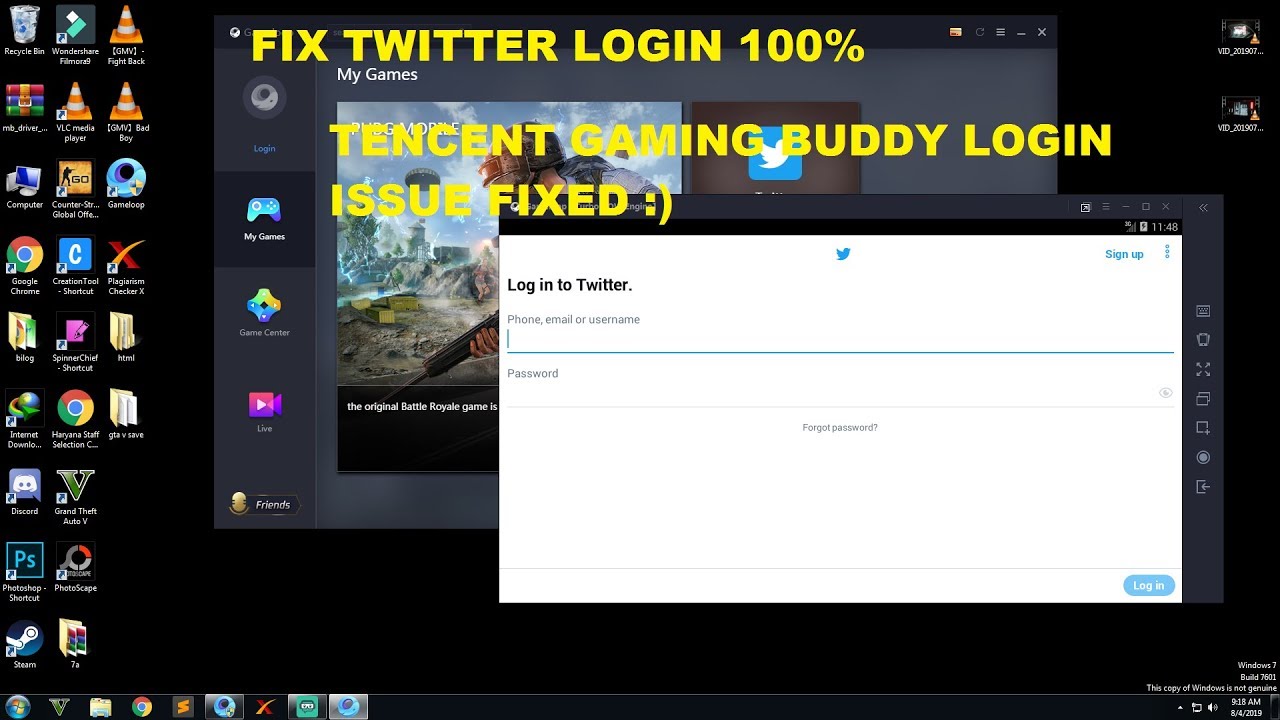 FIXED TWITTER LOGIN SIGN IN PROBLEM IN PUBG MOBILE TGB || GAMELOOP SIGN ...