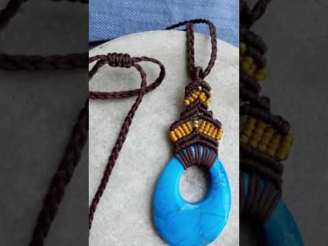 Turquoise Macrame Necklace,