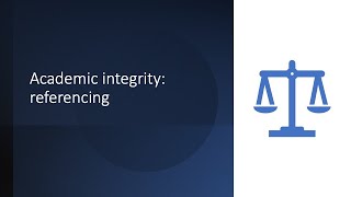 Academic integrity: referencing