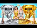نقوم ببناء بيت دمية رائع تحدي الذهب مقابل الفضة حيل تزيين إبداعية Multi DO Smile 