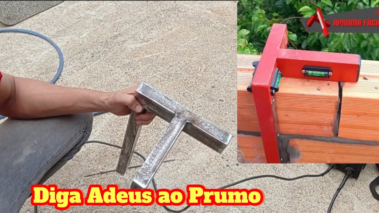 Como Fazer Ferramenta Econômica,Prumo Nível e Esquadro Em Um Só 😱#obra #construction