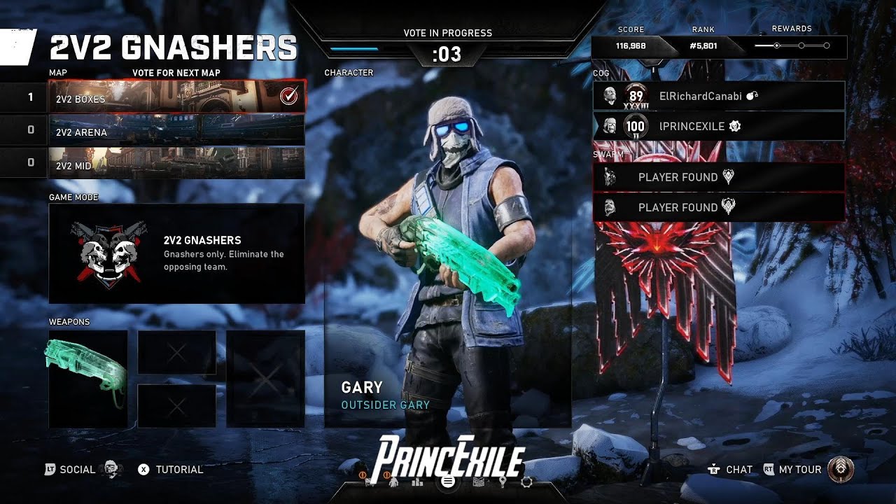 2V2 GNASHERS ON BOXES : GARY CARMINE (OUTSIDER GARY SKIN) GEARS 5 MVP ON BOXES (4K)